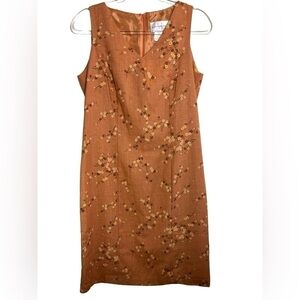 Morningside Designer Collection Back Zip Shift Dress Light Pumpkin V Neck Size 8